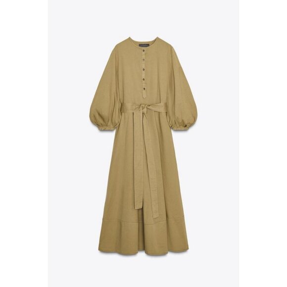 ZARA ZW COLLECTION BELTED SHIRT DRESS - Picture 7 of 9